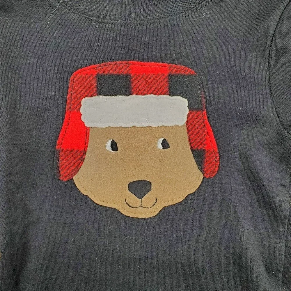 Two‎ Piece Longsleeve Pajamas 18 Months Black Red Dog Holiday Winter Carters